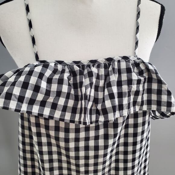 A New Day Checkered Flounce Spaghetti Strapped Top Size S - Picture 3 of 6